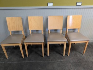 Wood Dining Chairs With Upholstered Seats Set of 4