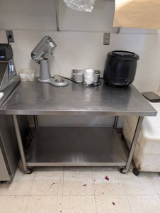 Stainless Steel Work Table With Lower Shelf and Casters (Table Only)