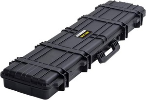 $120 MEIJIA Portable Waterproof All Weather Hard Rifle Case,Soft Handle Grip,Customizable Fit Foam Inserted,without wheels,Black