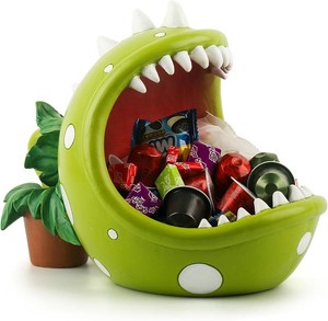 Piranha Plant Large Candy Bowl For Candy Dish Key Bowl Decorative Bowl Home Decorations Indoor Big Mouth Plant (Green, Midium)