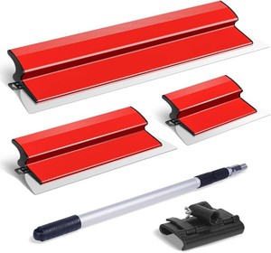 DEKEones Drywall Skimming Blade Set, Stainless Steel 10,16 & 24 Skimming Blades with 28-62 Extension Handle Pole, Professional Drywall Skimming Tools for Smoothing Wall and Ceiling