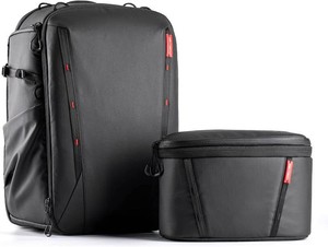 $220 PGYTECH OneMo 2 25L-33L Camera Backpack with Shoulder Bag for Photographers, Waterproof Large Camera Bag for CanonNikonSonydji DroneLaptopTripod, Black