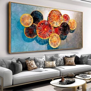 $170 Wall Art Floral Wall Decor Modern Colorful Abstract Artwork Red and Blue Canvas Painting for Bedroom Living Room Dining Room Home Office Decor 30x60 with Framed
