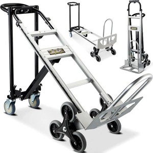 $245 3 in 1 Industrial Convertible Hand Truck Dolly Cart, 1000 LBS Heavy Duty Stair Climbing Dolly, Aluminum Collapsible Stair Dolly Utility Trolley Platform with Wheels for Transport, Moving, Furniture