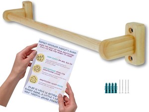 32.5 in. Long Montessori Pull Up Bar for Babies  Excercise Guide, Hand-Made, Assembled, Quality Wooden Toy Bar for Infants, Ballet Bar for Toddlers.