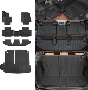 $120 Rongtaod Floor Mat Compatible with 2020-2025 2026 Toyota Highlander Trunk Mat Cargo Mat Cargo Liner Back Seat Cover Floor Liner 2024 Highlander Accessories (Trunk Mat with Backrest MatFloor Mats)