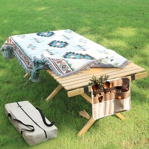 $170 Portable Folding Table,4Ft Bamboo Outdoor Camping Table,Low Picnic Table for Sitting on the Floor,Beach Foldable Table with Carry Bag and Tablecloth,Boho Table for Camping,BBQ,Party