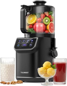 $129 TUUMIIST 3-in-1 Cold Press Juicer Machine, Smart Touch Masticating Juicers for Whole Fruit & Vegetable, 6.5 Wide Chute Slow Juicer for Nut Milk & Sorbet, High Yield, 100oz Large Capacity, Easy Clean