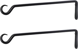 23 inch Plant Hanger, Sturdy Hanging Plant Bracket Outdoor, Hanging Plant Wall Hook Heavy Duty, for Hanging Bird Feeders, Planters, Lanterns, Wind Chimes, IndoorOutdoor Use, Black, Set of 2