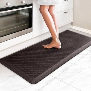 HappyTrends Kitchen Floor Mat - 45 Inch Thick Anti-Fatigue Kitchen Rug,Waterproof Non-Slip Kitchen Mats and Rugs Heavy Duty Ergonomic Comfort Rug for Kitchen,Office,Sink,Laundry,(22x54, Chocolate)