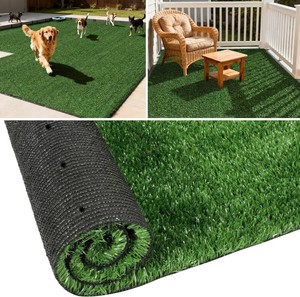 TOOKOO Artificial Grass Outdoor Rug - 4FT x 6FT Fake Grass for Dogs - Patio Balcony Turf Mat - 20mm Pile Height with Drain Hole