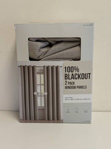 100% BLACKOUT WINDOW PANELS 2PK BROWN