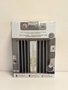NEW SUNSMART TOTAL BLACKOUT WINDOW PANELS 2PK NAVY