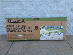 NEW LIFETIME FOLDING PICNIC TABLE GRAY
