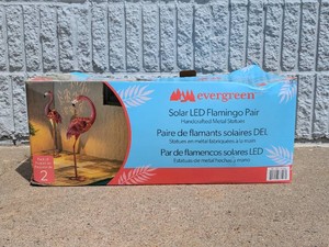 EVERGREEN SOLAR LED FLAMINGO PAIR