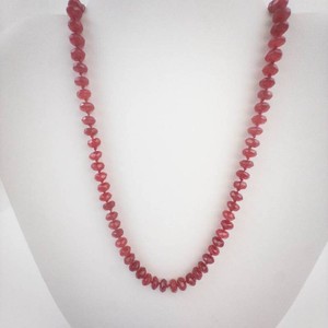 Gorgeous Natural Ruby Bead Necklace with Magnetic Ball Clasp (Knotted Individually)
