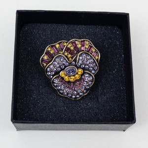 Heidi Daus Pleasing Pansy Crystal Floral Brooch