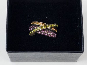 Heidi Daus Multi-Color Rhinestone Ring With Box. Size 7