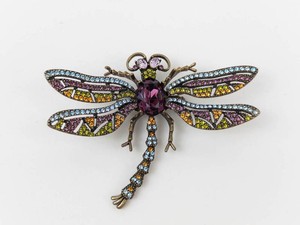 Heidi Daus Swarovski Crystal Dragonfly Brooch