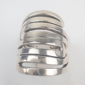 Modernist Openwork Sterling Silver Ring Size 7.5