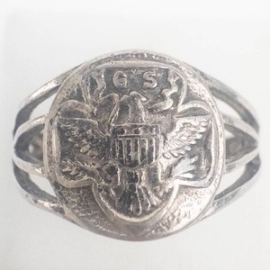 Antique Ostby Barton Sterling Silver Girl Scout Signet Ring Size 5.5