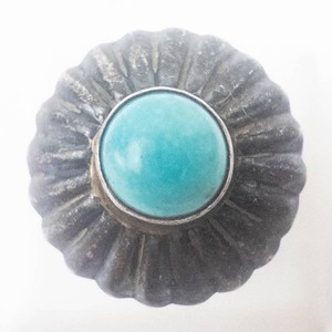 Vintage Patina Sterling Silver Turquoise Ring Size 4.5