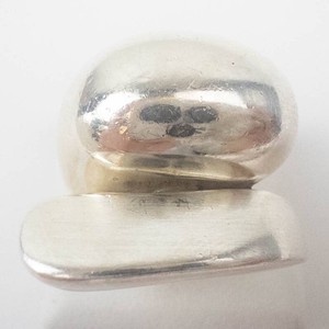 Abstract Domed Bubble Sterling Silver Chunky Statement Ring Size 7