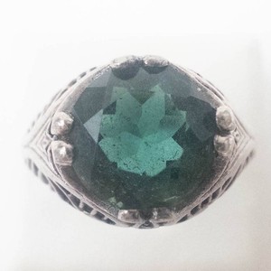 Sterling Silver Emerald Ring Size 5.75
