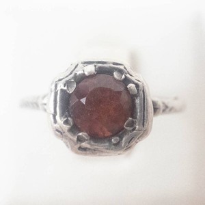 Sterling Silver Garnet Ring Size 5