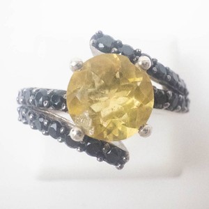 STS Sterling Silver Citrine & Spinel Ring Size 9