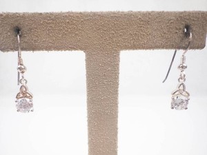 Sterling Silver Dangle Earrings With Clear Stones