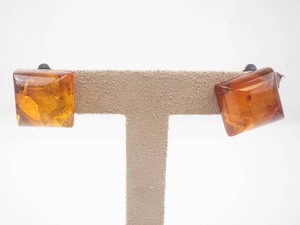 Amber Sterling Clip-On Earrings