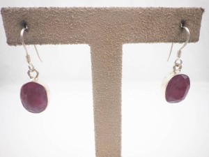 Sterling Silver Ruby Dangle Earrings