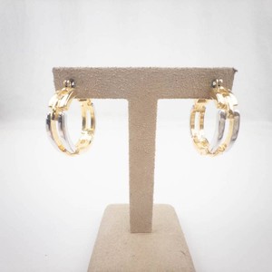 Chunky Two-Tone Chain Link Costume Hoop Earrings