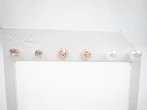 Mixed Sterling Vermeil Stud Earrings (Lot of 3 Pairs)
