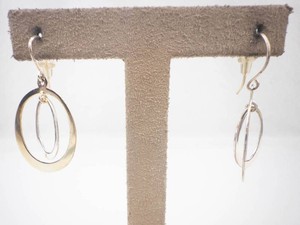 Sterling Silver Oval Drop Earrings
