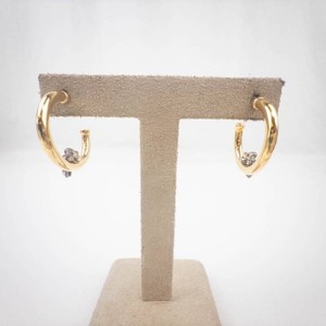 Gold Tone Hoop Angel Charm Earrings