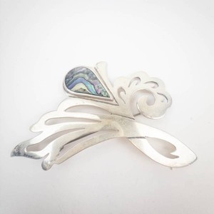 Sterling Silver Abalone Inlay Brooch Pin