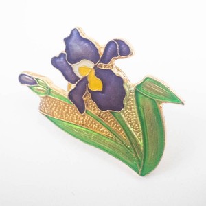 Enamel Iris Flower Pin