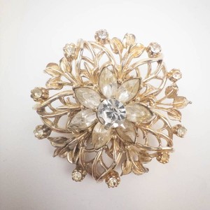 Vintage Coro Floral Rhinestone Brooch