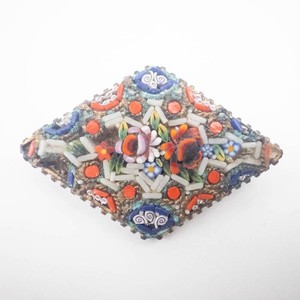 Micro Mosaic Floral Brooch Pin