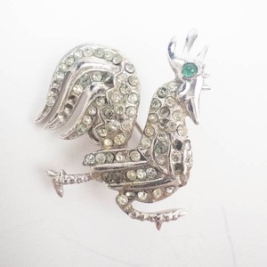 Sterling Crystal Rooster Pin