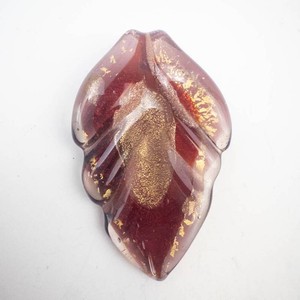 Art Glass Red Leaf Pendant