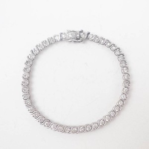 Roman CZ Silver Tone Tennis Bracelet