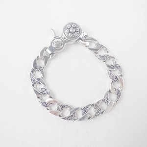 Mens Chunky Gusmi Wang Sterling Silver Cuban Bracelet with Spinner Clasp