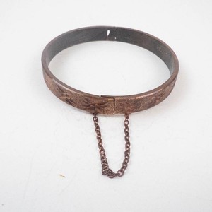 Solid Copper Etched Bangle Bracelet