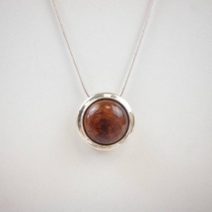 Sterling Silver Amber Slide Pendant Necklace