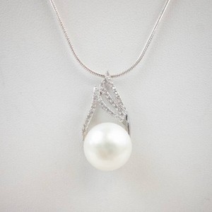 Sterling Silver Pearl & CZ Necklace Pendant