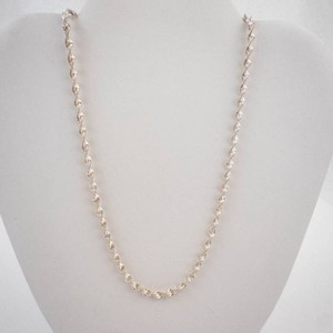 Sparkling Sterling Silver Twisted Spiral Chain Necklace 22