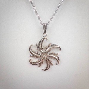 Sterling Silver Sunburst Pendant Necklace